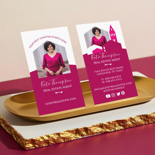 Modernes Zuhause Beruflich Real Anwesen Agent Foto Visitenkarte (Minimal Professional Real Estate Agent Photo Logo Business Card)