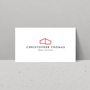 Modernes Zuhause-Logo in Rot Visitenkarte