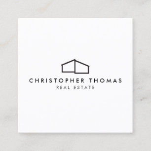 Modernes Zuhause-Logo in Schwarz für Real Anwesen, Quadratische Visitenkarte