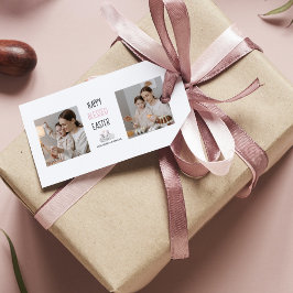 Modernes Zwei-Foto | Glücklich gesegnetes Ostern | Geschenkanhänger