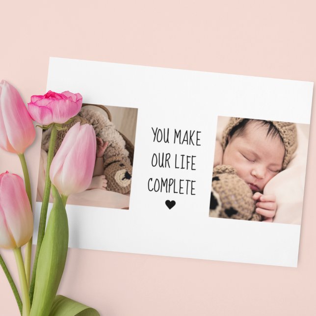 Modernes Zwei-Foto | Sie machen unser Leben zu ein Magnetkarte (Von Creator hochgeladen)