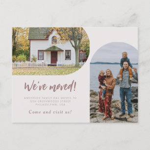 Modernes zweiartiges Script-Foto Wir haben Pastel Ankündigungspostkarte