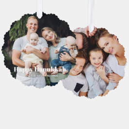 Modernes zweiseitiges Foto mit doppelseitigem Sond Ornament Karte