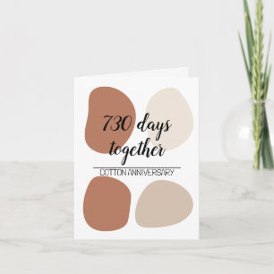 Modernes zweites Hochzeitstag Karte