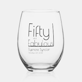 ModernFifty and Fabulous Bold 50th Birthday Party Weinglas Ohne Stiel