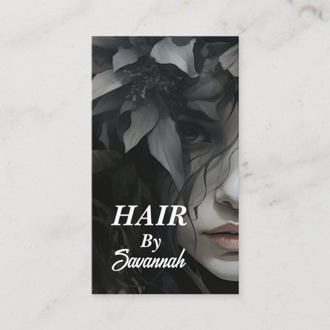 ModernHair Stylist QR Code Business Cards Telefonnummerkarte (Vorderseite)