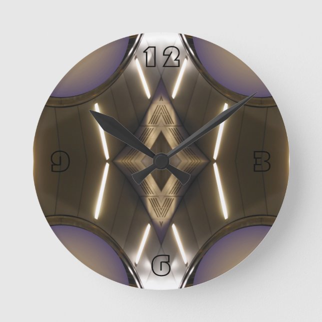 Modernist Chrome Contemporary Designer Clock Runde Wanduhr (Vorderseite)