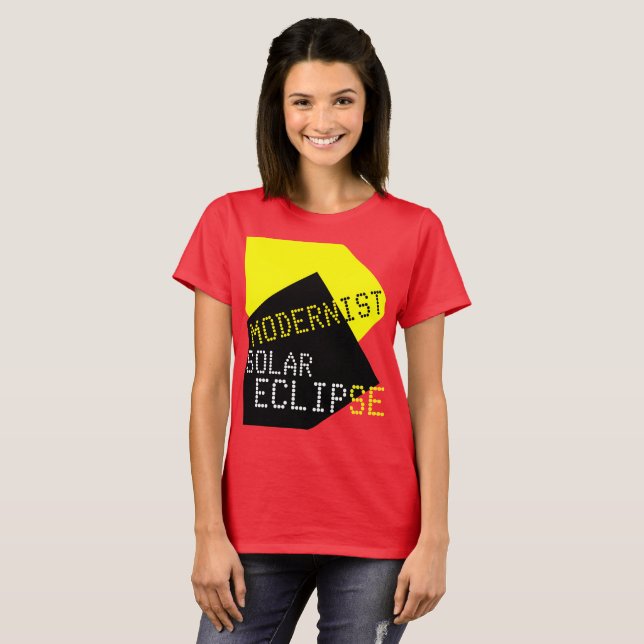 Modernist Solar Eclipse Funny individuell anpassba T-Shirt (Vorne ganz)