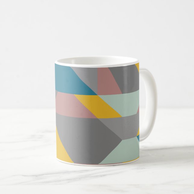 Modernistische Geometrie Kunst - erdige Farben Kaffeetasse (VorderseiteRechts)