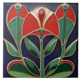 Modernistische Jugendstil-Blume-Kurven Fliese