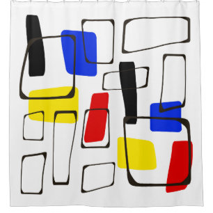 Modernistische Stilkunst Primärfarben Duschvorhang