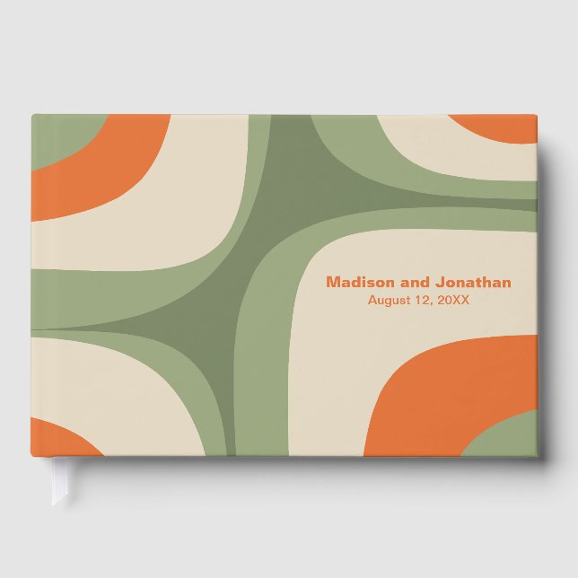 Modernistischer Retro Groove Gästebuch (Vorderseite)