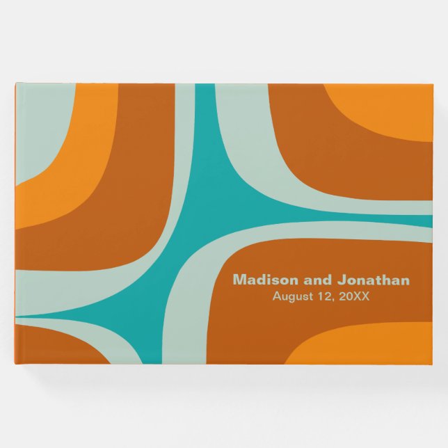Modernistischer Retro Groove Gästebuch (Vorderseite)