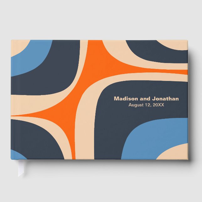 Modernistischer Retro Groove Gästebuch (Vorderseite)