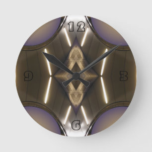 Modernistisches Chrom-zeitgenössische Designer-Uh Runde Wanduhr