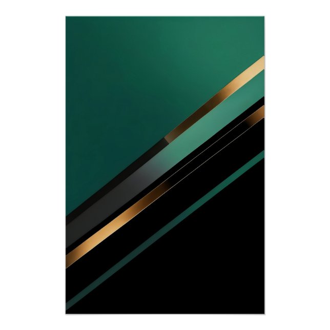 Modernity in Green and Gold Poster (Vorderseite)