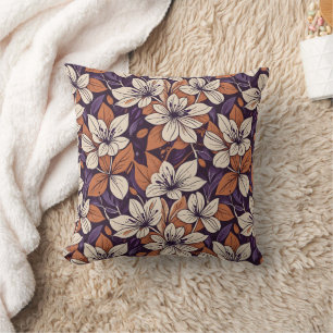 Modernste Fall-Blume Lila & Creme-Throw Kissen