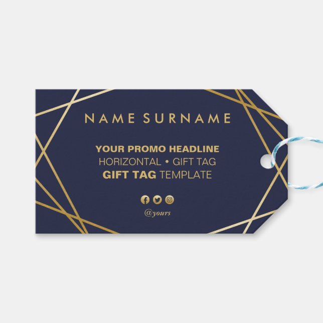 Modernste Minimalistisch geometrische Horizontale Geschenkanhänger (Vorderseite (Horizontal))