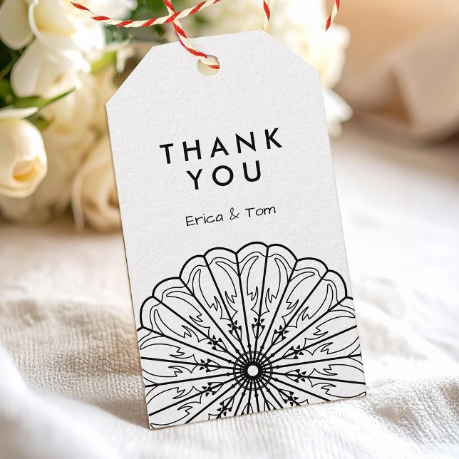 Modernste, moderne, minimalistische Blumen Geschenkanhänger (Von Creator hochgeladen)