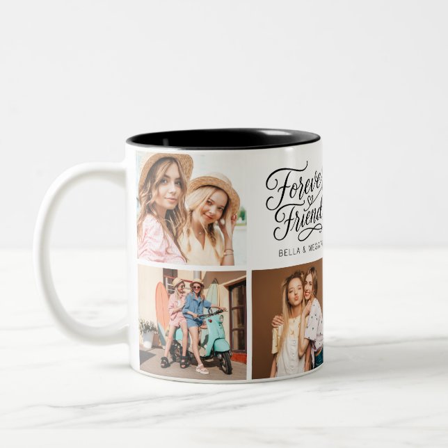 Modernster-Bester-Freund-BFF-Script-Foto Zweifarbige Tasse (Links)