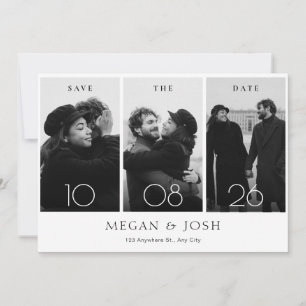 Modernstes Foto für Hochzeiten in Schwarzweiß Save The Date