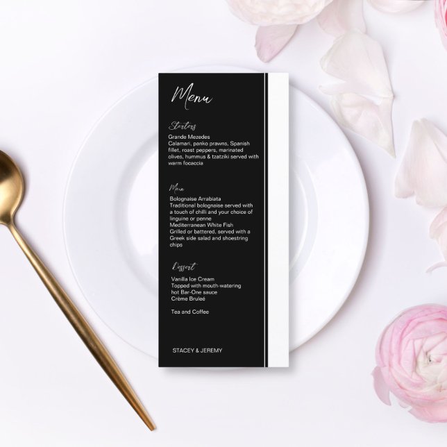 Modernstes Skriptmenü mit minimalistischem Schwarz Menükarte (Von Creator hochgeladen)