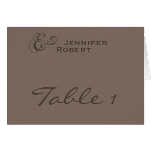 ModernTweed in der Holzkohlen-Tischnummerkarte