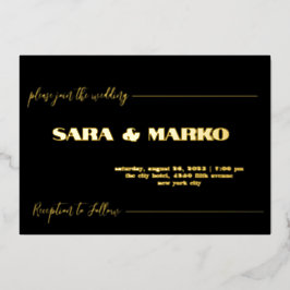 ModernTypografie | Minimalistische Hochzeit Folieneinladung