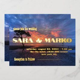 ModernTypografie | Minimalistische Hochzeit Folieneinladung