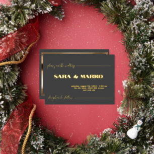 ModernTypografie   Minimalistische Hochzeit Folieneinladung