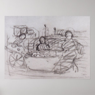 Modersohn Becker - Drei Frauen am Markt Poster