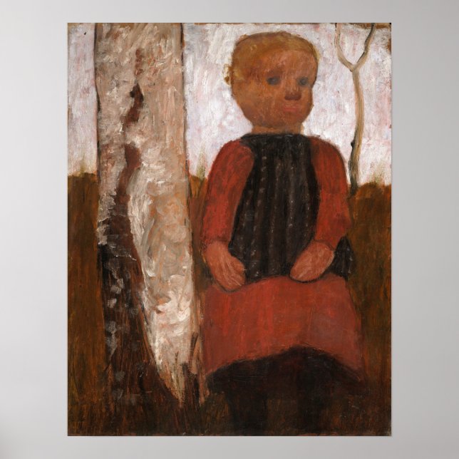 Modersohn-Becker - Kind im Roten Kleid 1905 Poster (Vorne)