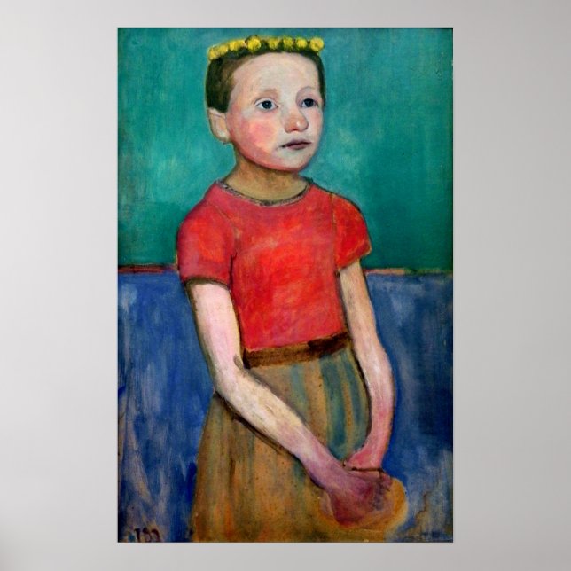 Modersohn-Becker - Portrait des italienischen Mädc Poster (Vorne)