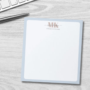 Modert Mocha Mousse Monogram Staubblau Notizblock