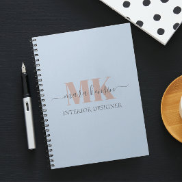 Modert Mocha Mousse Monogram Staubblau Notizbuch