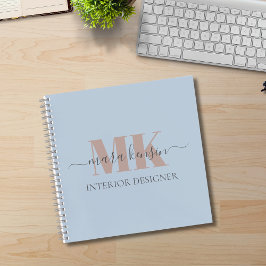 Modert Mocha Mousse Monogram Staubblau Notizbuch
