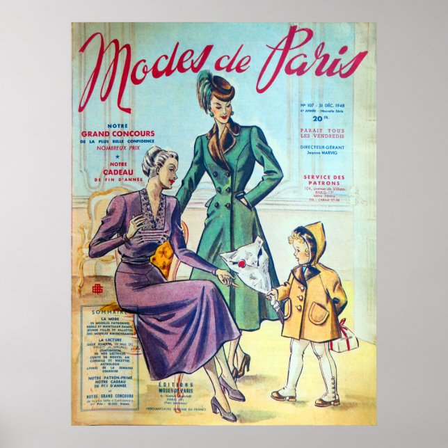 Modes De Paris. Poster (Vorne)