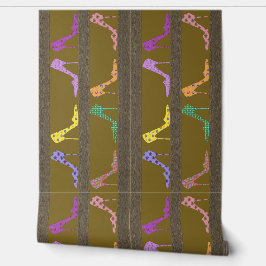 Modeschuh-Wandschuhe Wallpaper Border BIB Brown Tapete