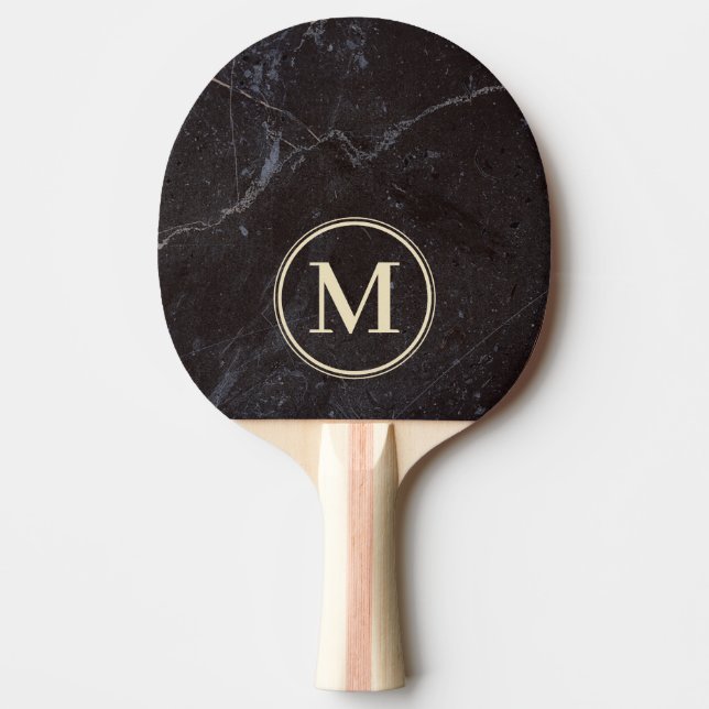Modest Dark Stone Monogram Tischtennis Schläger (Vorderseite)