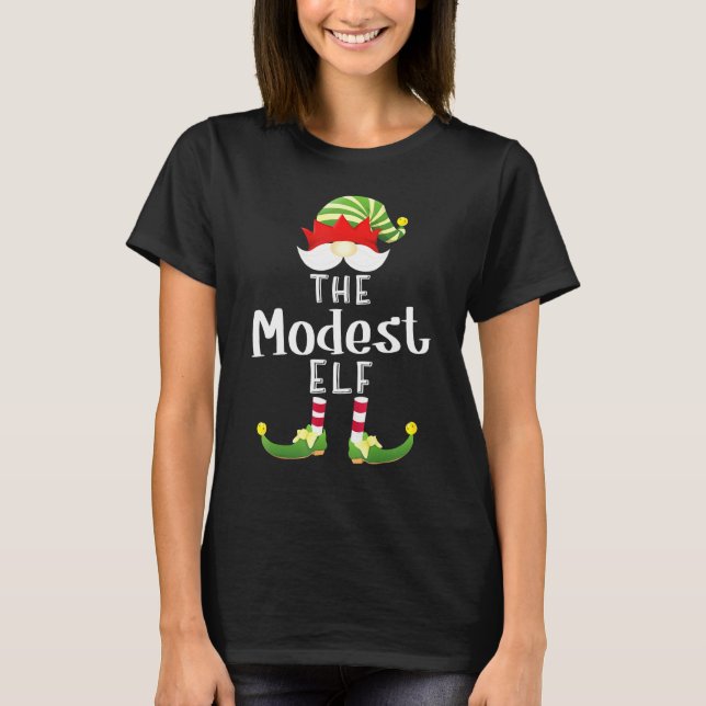 Modest Elf Group Weihnachten Pajama Party T-Shirt (Vorderseite)