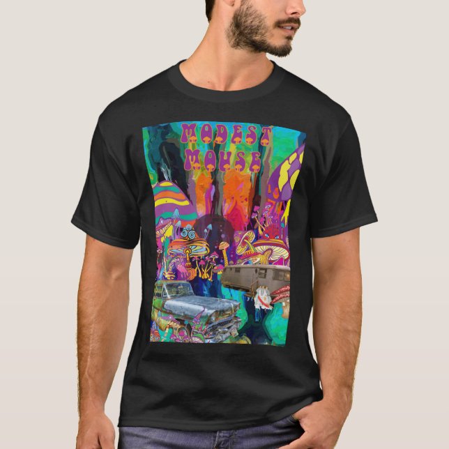 Modest Mouse Psychedelic Design Classic T - Shirt (Vorderseite)