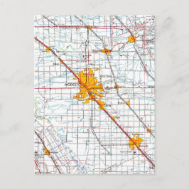 Modesto California Vintag Map Postkarte