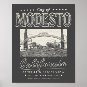 MODESTO STANISLAUS KALIFORNIEN - MODESTO TORBOGEN POSTER