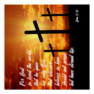 MODEVERSE BIBELVERS JOHANNES 3:16 CHRISTLICHES GES POSTER