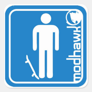 modhawk Skater blau Quadratischer Aufkleber