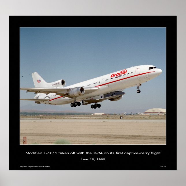 Modifizierte L-1011 startet mit der X-34 Poster (Vorne)