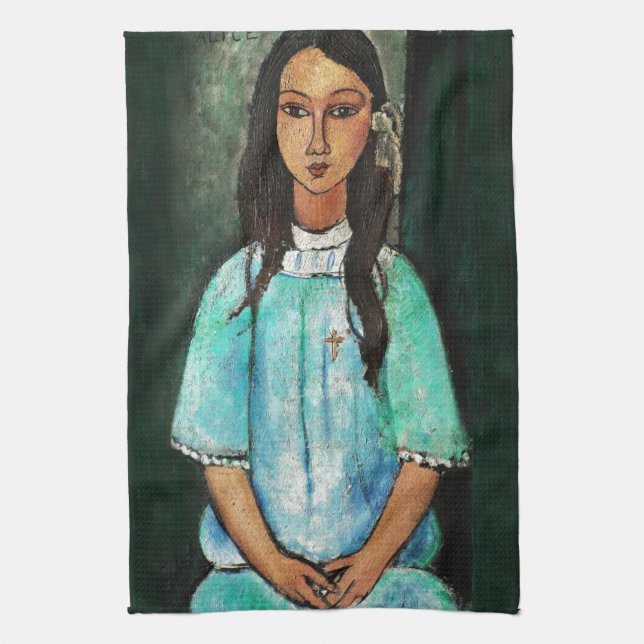 Modigliani Alice Vintag Fine Art Malerei Geschirrtuch (Vertikal)