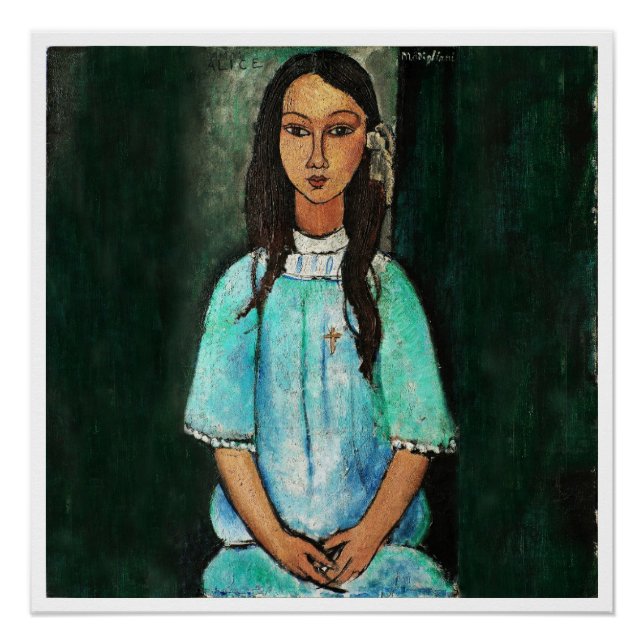 Modigliani Alice Vintag Fine Art Malerei Poster (Vorderseite)