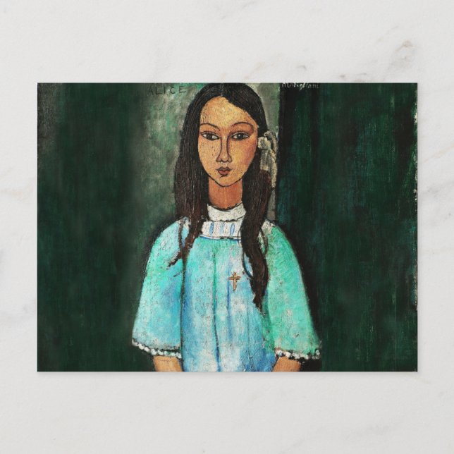 Modigliani Alice Vintag Fine Art Malerei Postkarte (Vorderseite)