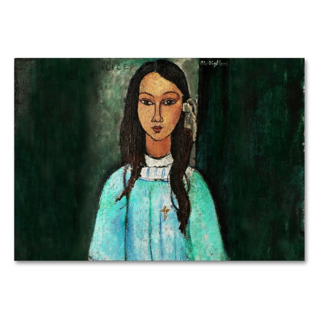 Modigliani Alice Vintag Fine Art Malerei Tischnummer (Vorderseite)